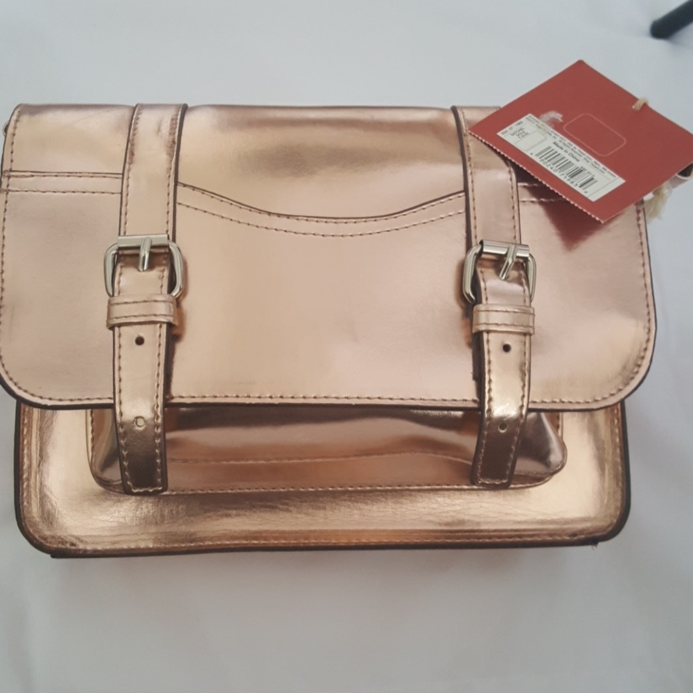 Mossimo passenger satchel bronze/rose small purse